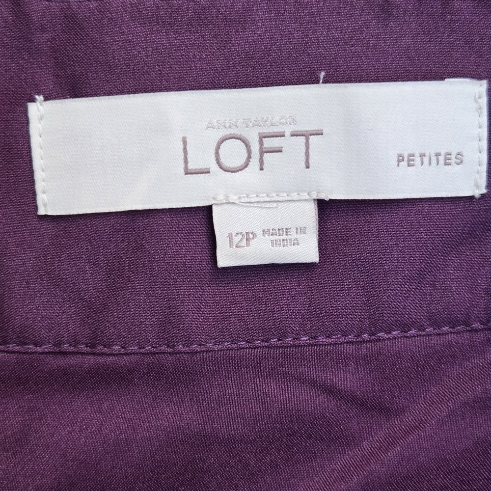 LOFT Skirt Women's 12P Purple Lace Floral Mini Ann Taylor - Picture 6 of 9